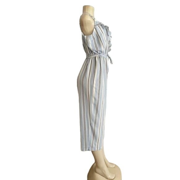 Guess Jumpsuit with Light blue stripes and ruffles neckline size M summe… - Picture 6 of 8